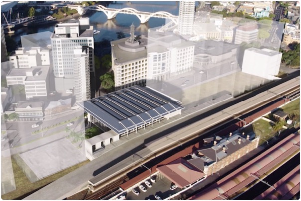 Aerial section view of the rail