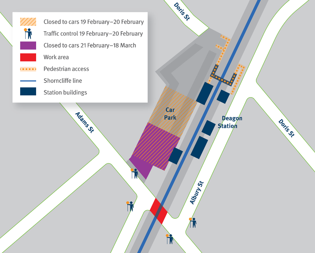 Map showing Deagon work site