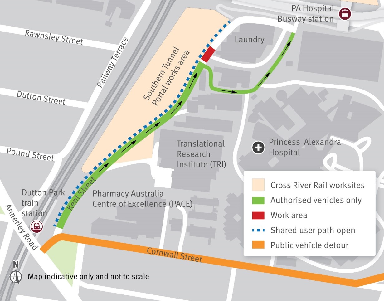 map of the Kent Street closure