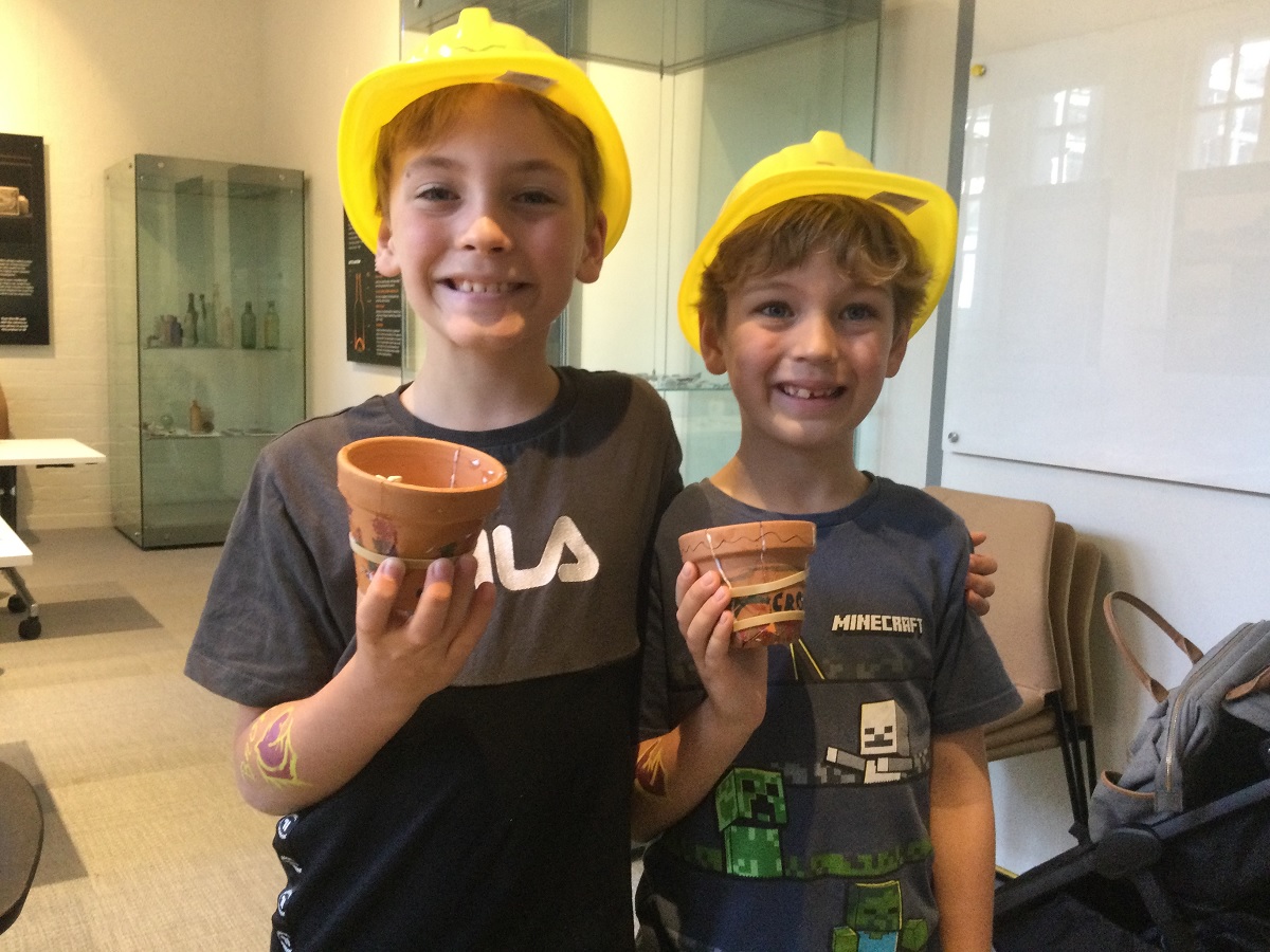 Two kids enjoying the school holiday activities.