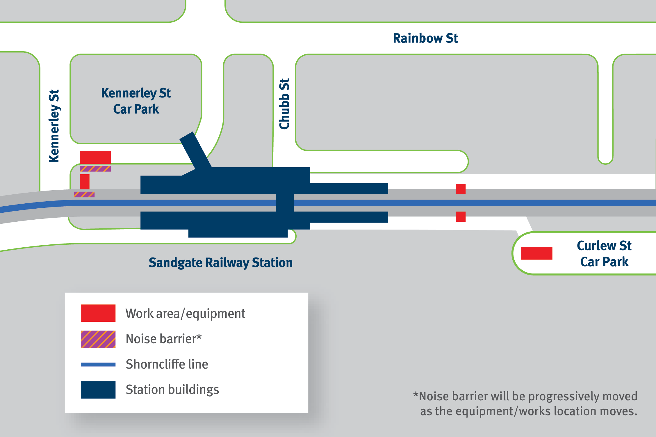 Map of Sandgate station night works.