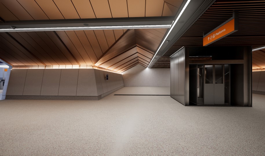 Digital render of the new Roma Street station.