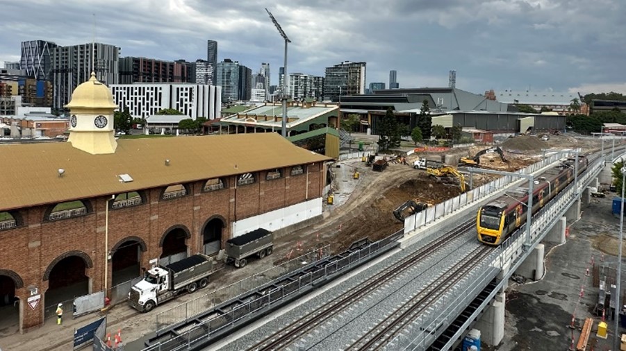 View of the Exhibition station worksite.