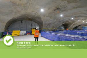 Slide 15 of 19 - Roma Street station - Passenger access tunnels into the station cavern