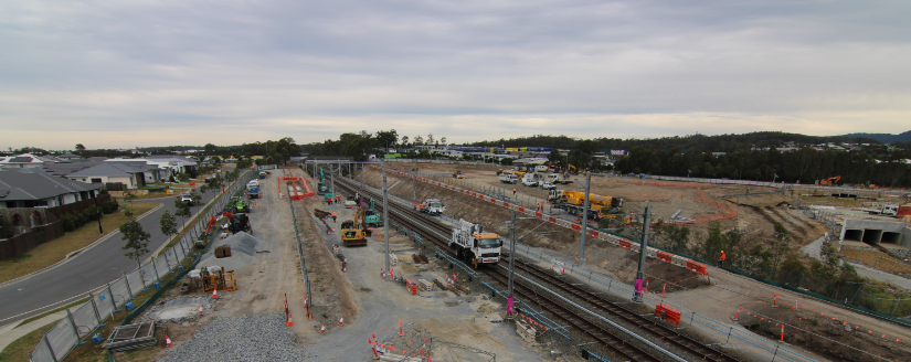 View of the worksite for the future Pimpama station.