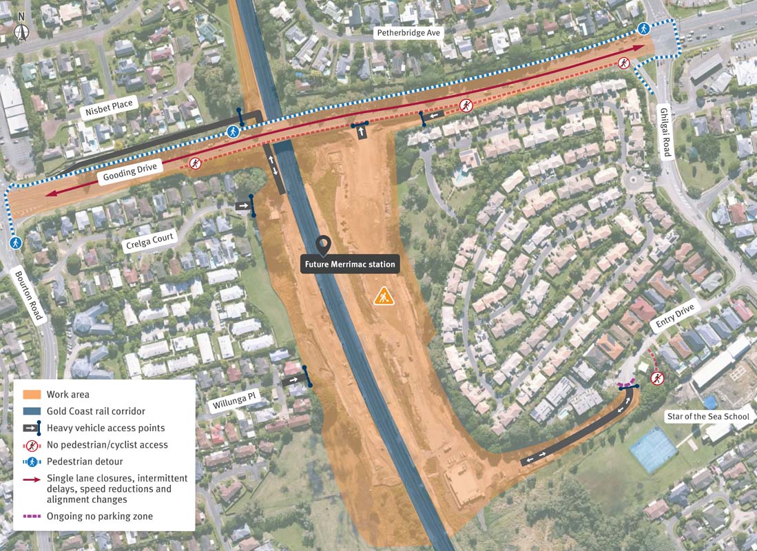 Map of Merrimac station works area.
