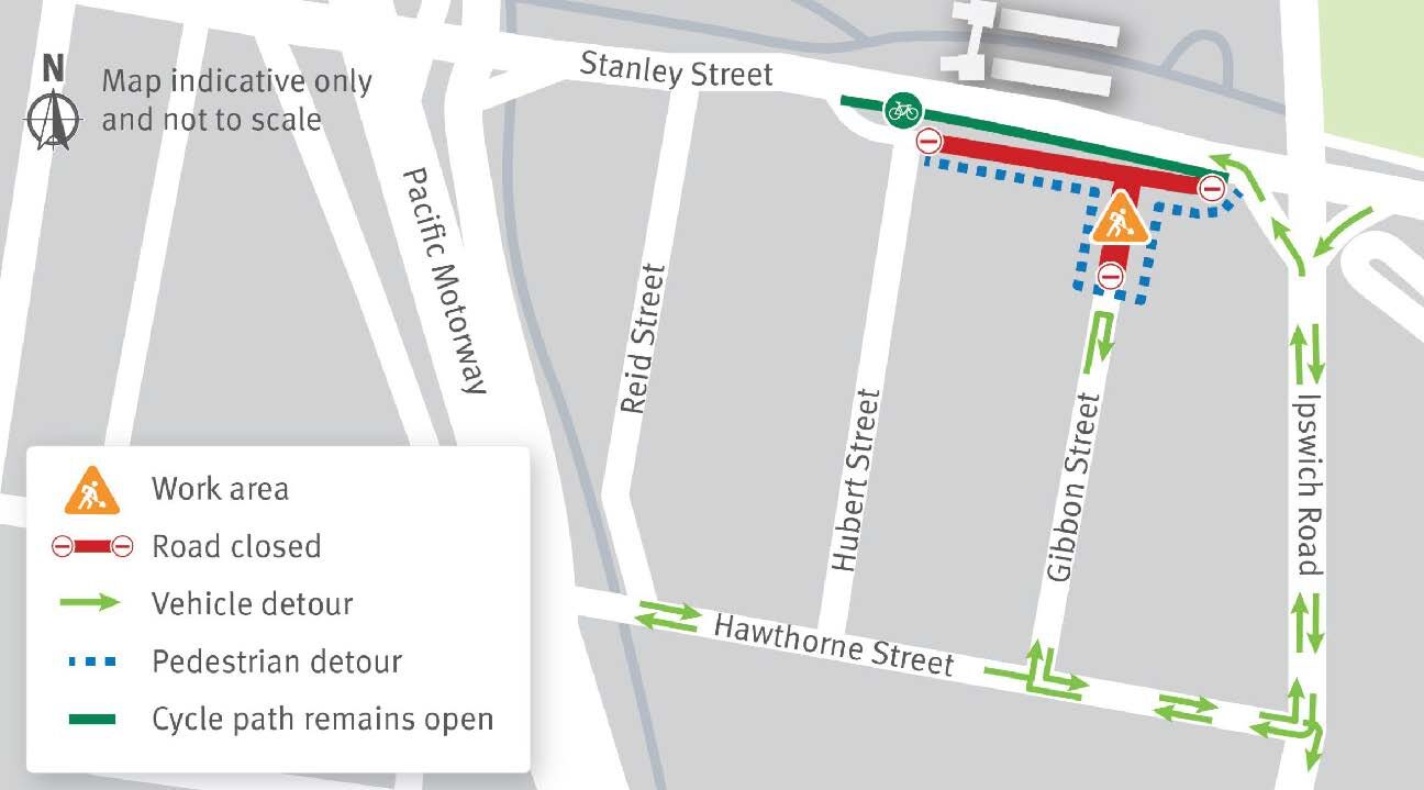 Full road closure on Gibbon Street from mid-August 2025.