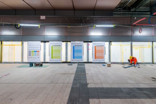 Tiling in the underground cavern.