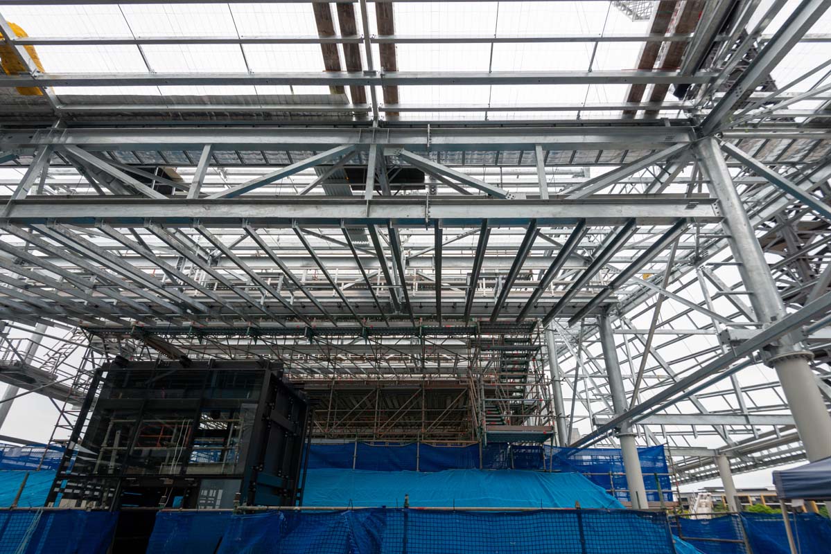 Boggo Road station canopy and roof sheeting.