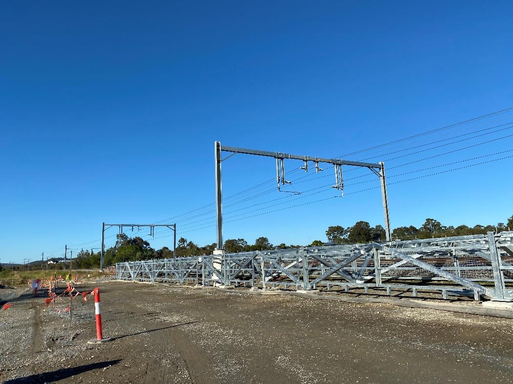 Merrimac station platform steel taking shape