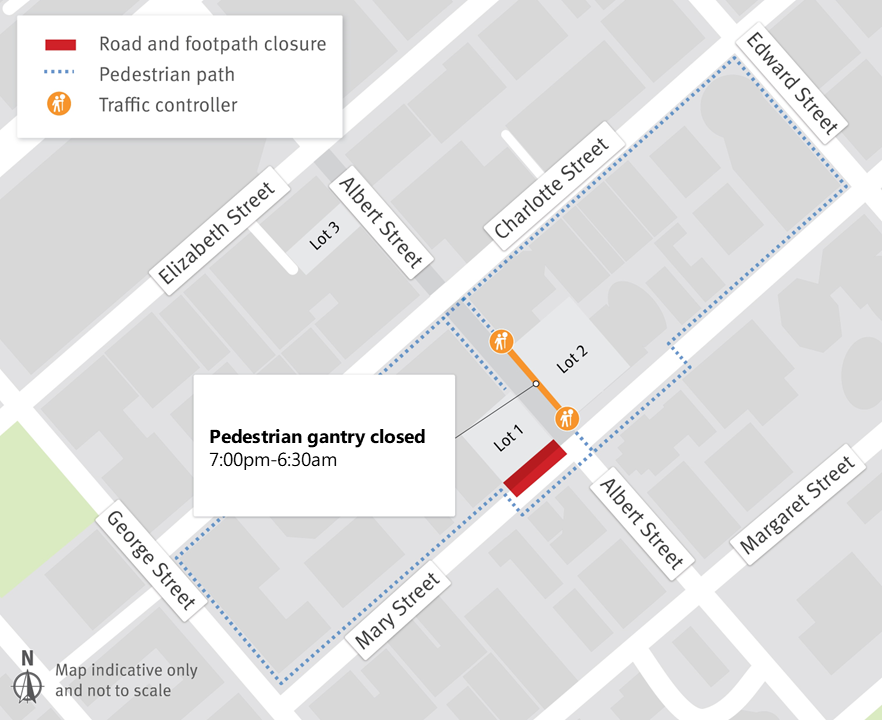 Pedestrian gantry night-time closures from late-August 2025.