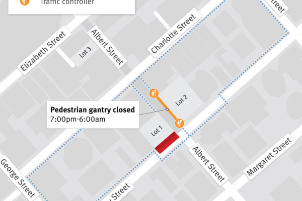 Pedestrian gantry night-time closures from late-August 2025.