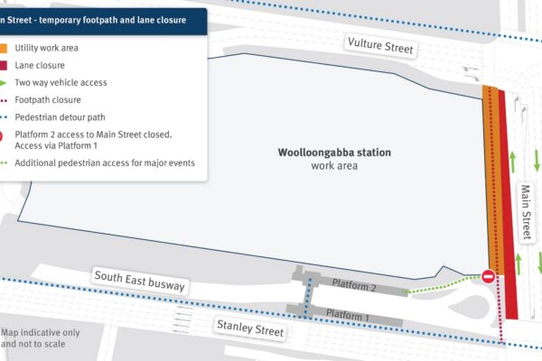 Map of Main Street - temporary footpath and lane closure