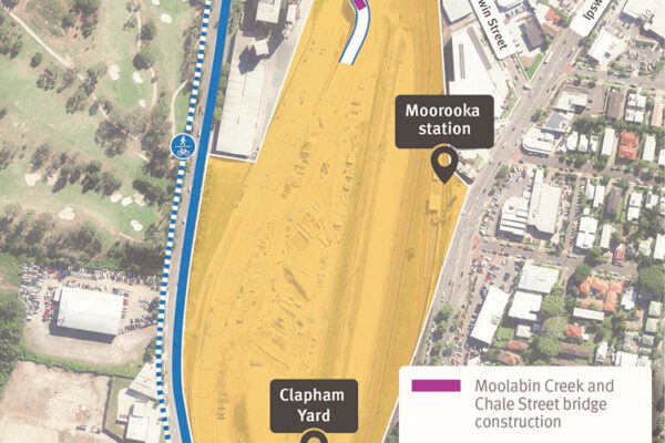 ap of work areas, construction access, cyclist and pedestrian access, and temporary traffic changes on Fairfield Road and Muriel Avenue, Yeerongpilly