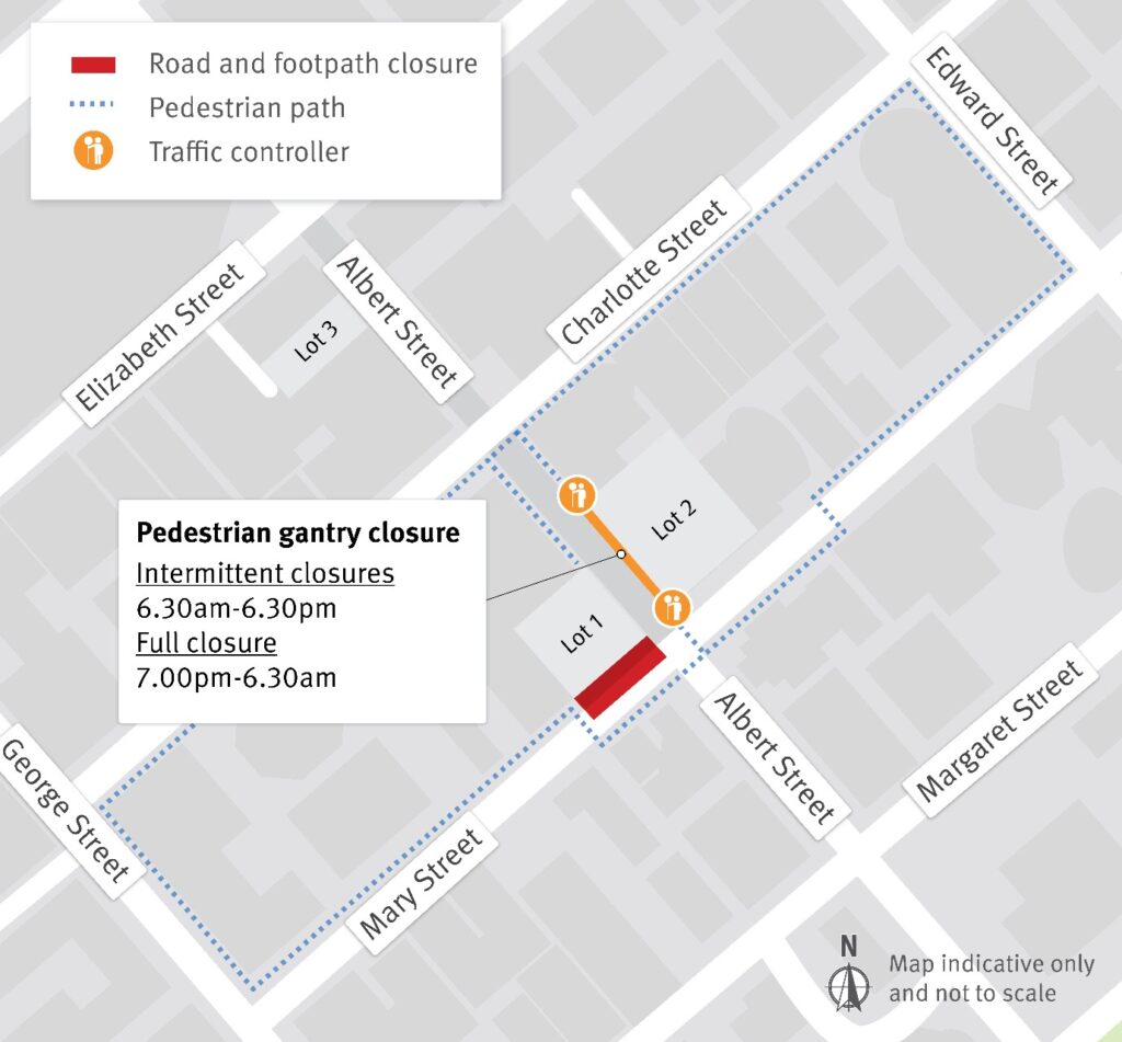 Pedestrian gantry night-time closures from early-November 2025.