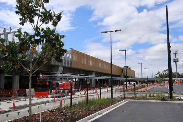 Station and car park construction at Hope Island.