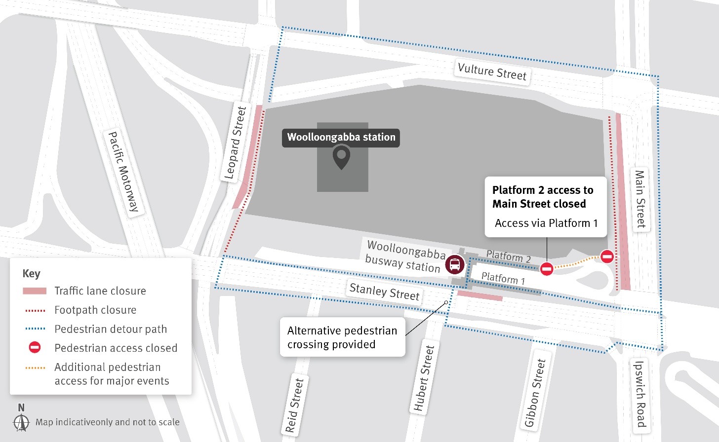 Traffic changes at Leopard, Stanley and Main streets until mid-2026.