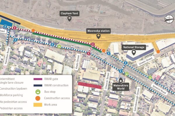 Map of Salisbury station works area for April 2026.