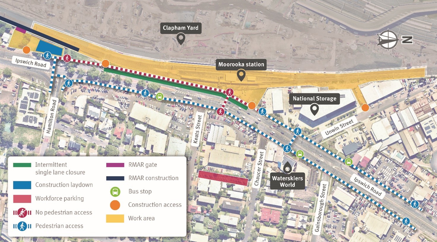 Map of Salisbury station works area for April 2026.