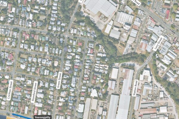 Map of Yeerongpilly station works area along Fairfield Road and Wilkie Street for April 2026.