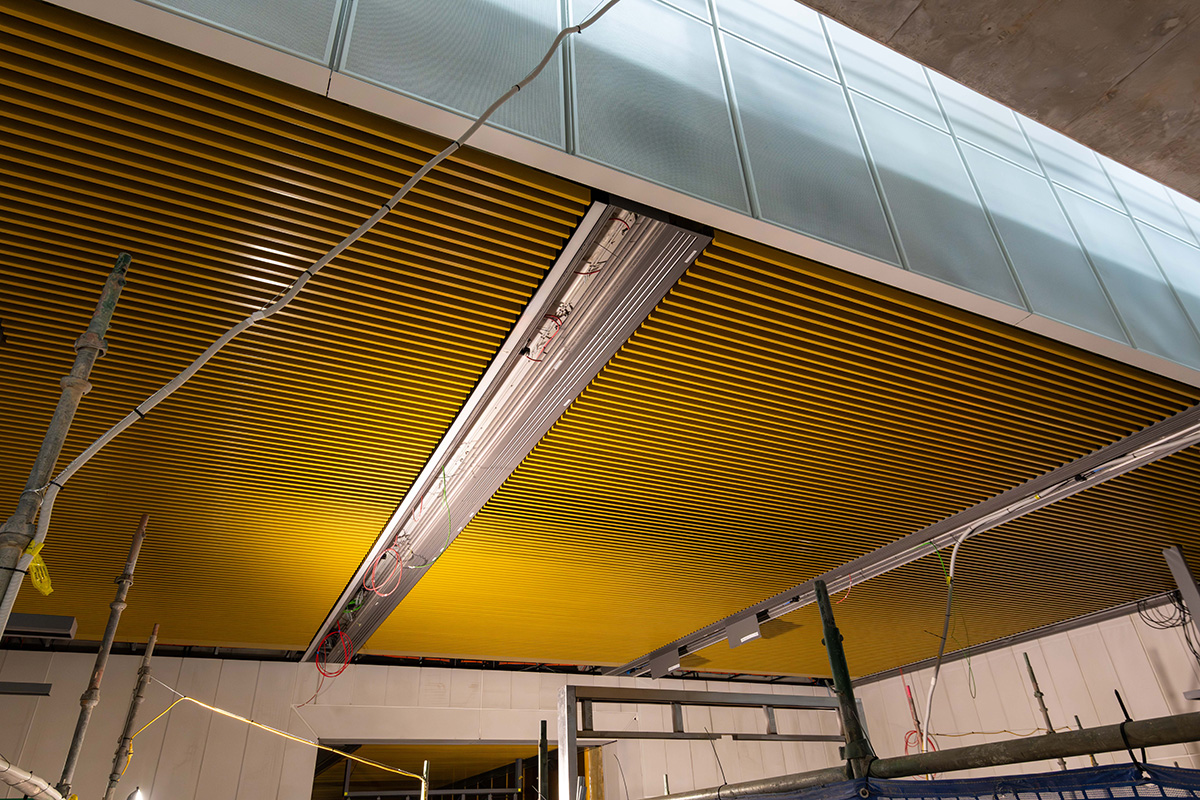 Boggo Road mezzanine and platform level ceiling.