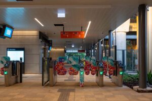 Slide 2 of 5 - Inside the new Hope Island station