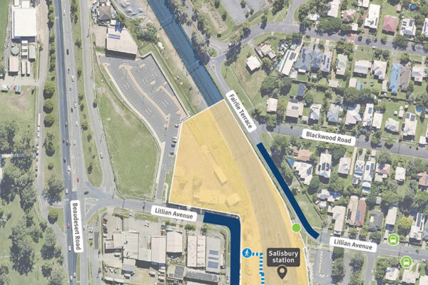 Map of Salisbury station works area for June and July 2026.