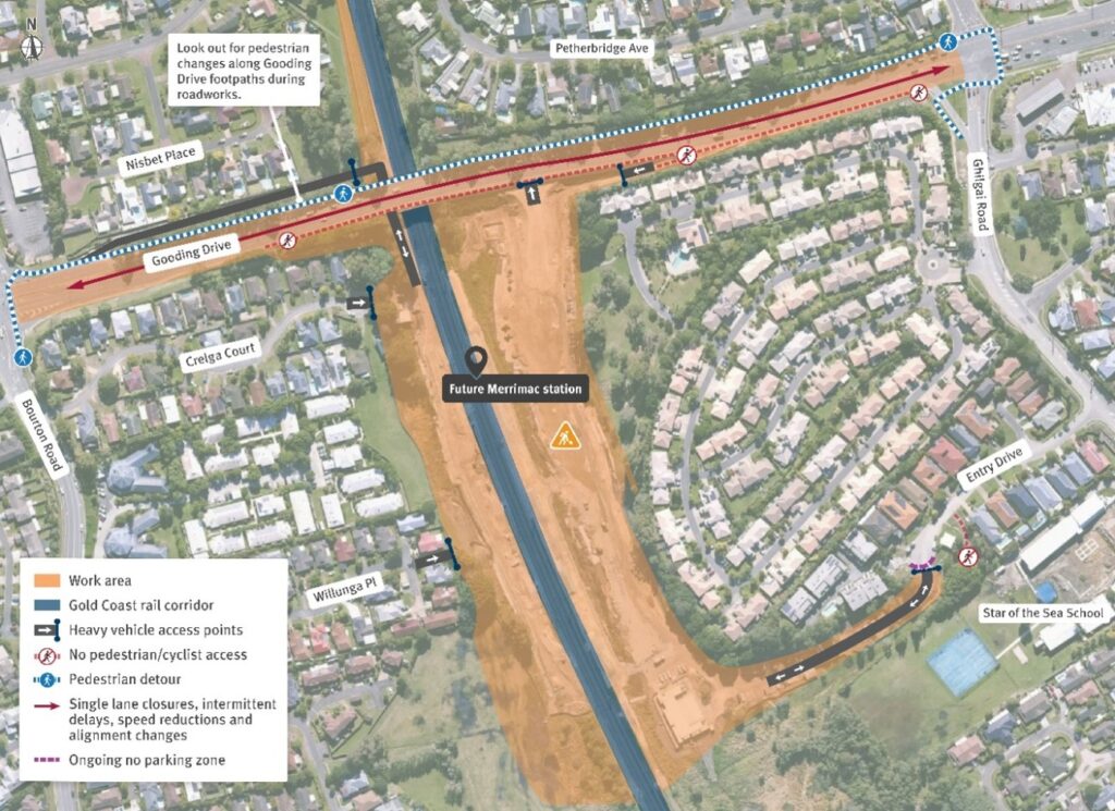 Map of vehicle movements and works areas for July and August 2026.