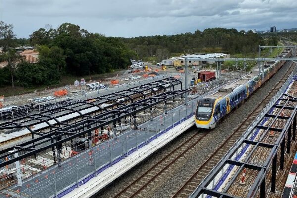 Merrimac station platform construction is underway