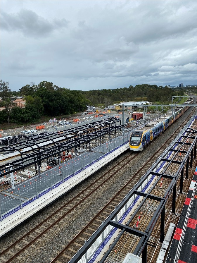 Merrimac station platform construction is underway